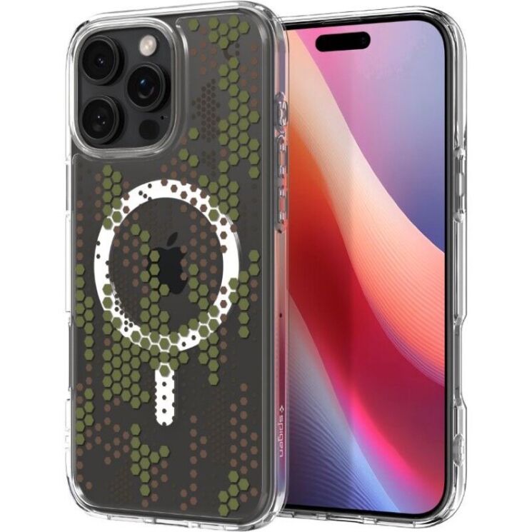 Защитный чехол Spigen (SGP) Ultra Hybrid (MagFit) для Apple iPhone 16 Pro - Digital Camo: фото 2 из 12