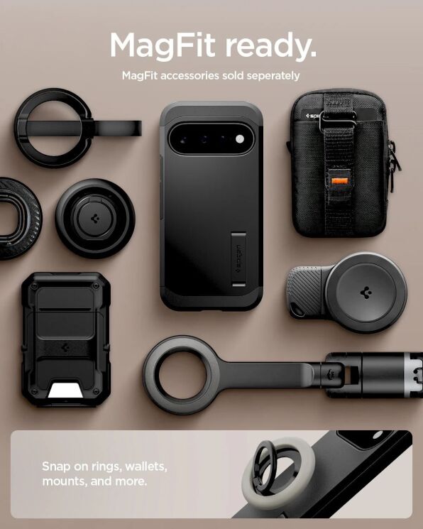 Захисний чохол Spigen Tough Armor (MagFit) для Google Pixel 11 Pro (ACS11860) - Gunmetal: фото 12 з 12