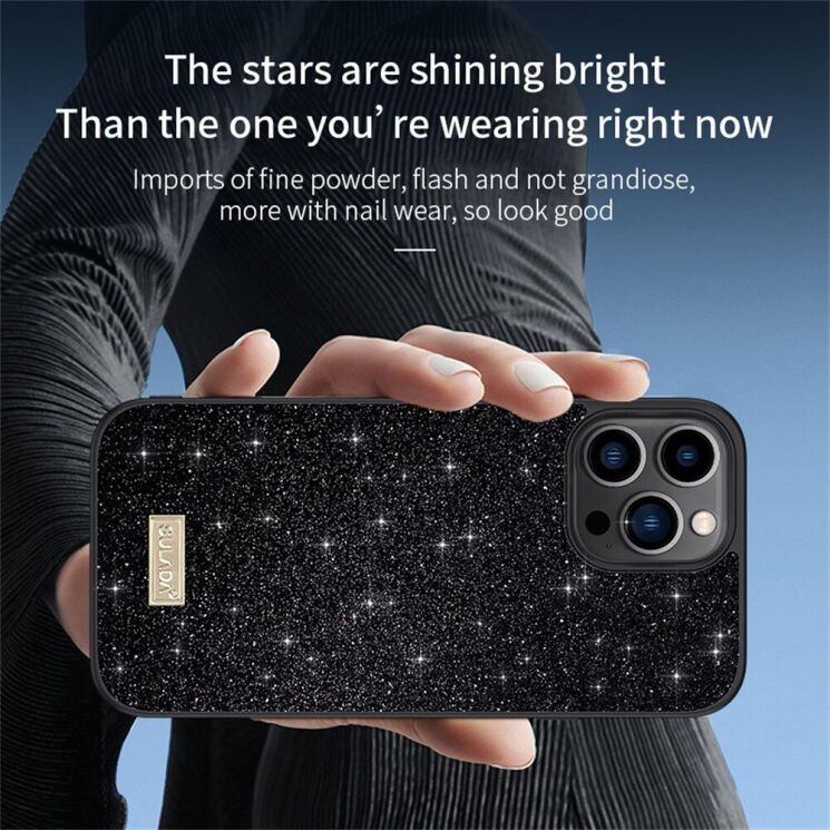 Защитный чехол SULADA Dazzling Glittery для Apple iPhone 16 Pro Max - Black: фото 3 из 8