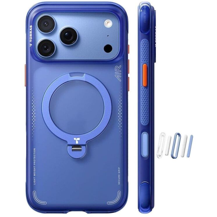 Защитный чехол TORRAS Ostand Q3 Air для Apple iPhone 18 Pro - Blue: фото 2 из 8