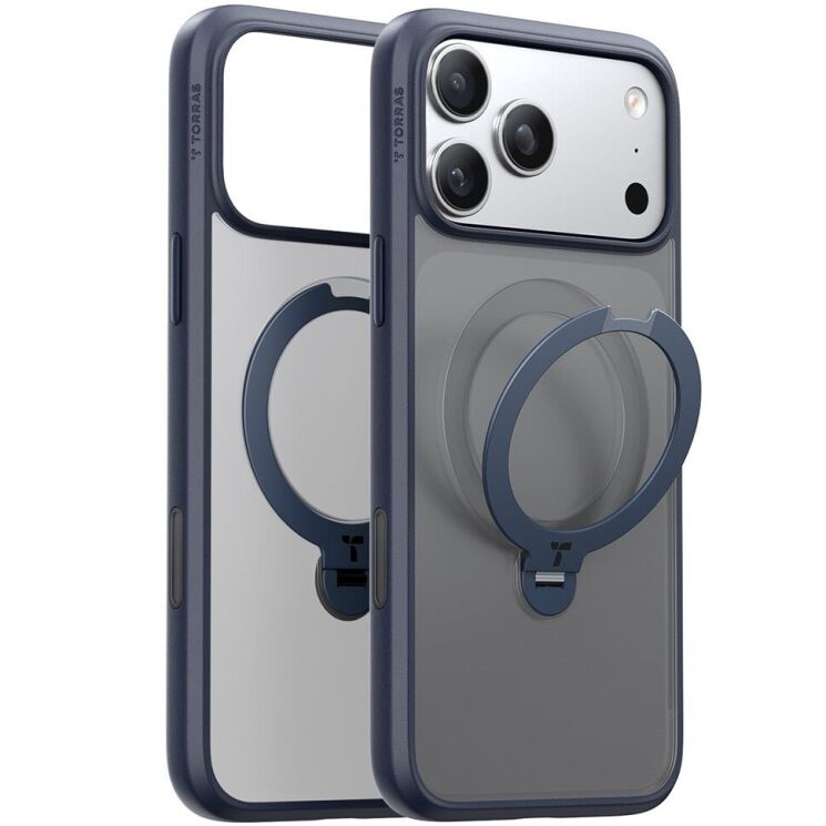 Захисний чохол TORRAS Ostand Spin MagSafe для Apple iPhone 17 Pro - Dark Blue: фото 2 з 8