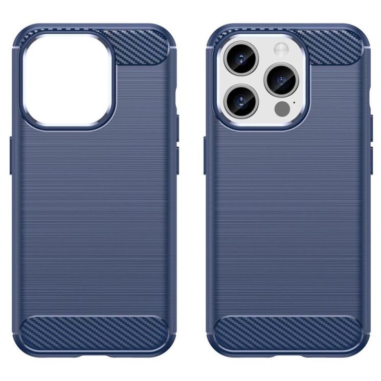 Захисний чохол UniCase Carbon для Apple iPhone 15 Pro - Blue: фото 2 з 8