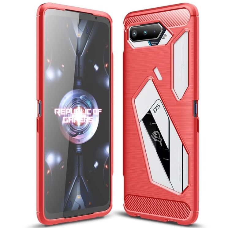 Защитный чехол UniCase Carbon для ASUS ROG Phone 5 - Red: фото 1 из 11