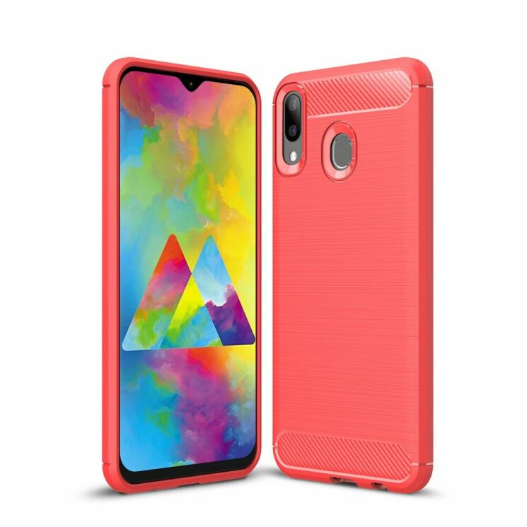 Защитный чехол UniCase Carbon для Samsung Galaxy M20 (M205) - Red: фото 1 из 11
