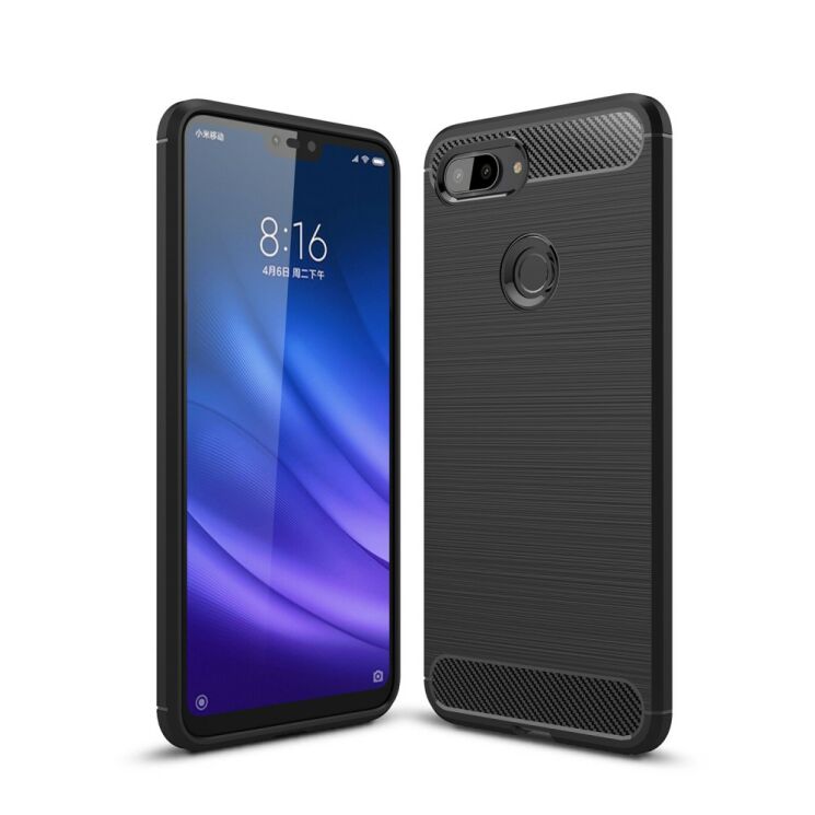 Защитный чехол UniCase Carbon для Xiaomi Mi 8 Lite - Black: фото 1 из 8