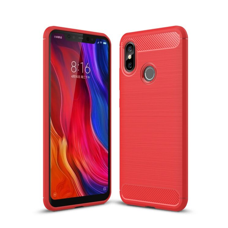 Защитный чехол UniCase Carbon для Xiaomi Mi 8 - Red: фото 1 из 11