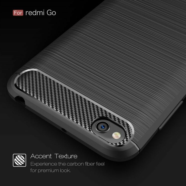 Защитный чехол UniCase Carbon для Xiaomi Redmi Go - Black: фото 6 из 11