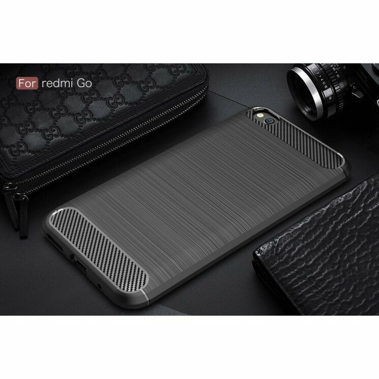Защитный чехол UniCase Carbon для Xiaomi Redmi Go - Black: фото 3 из 11