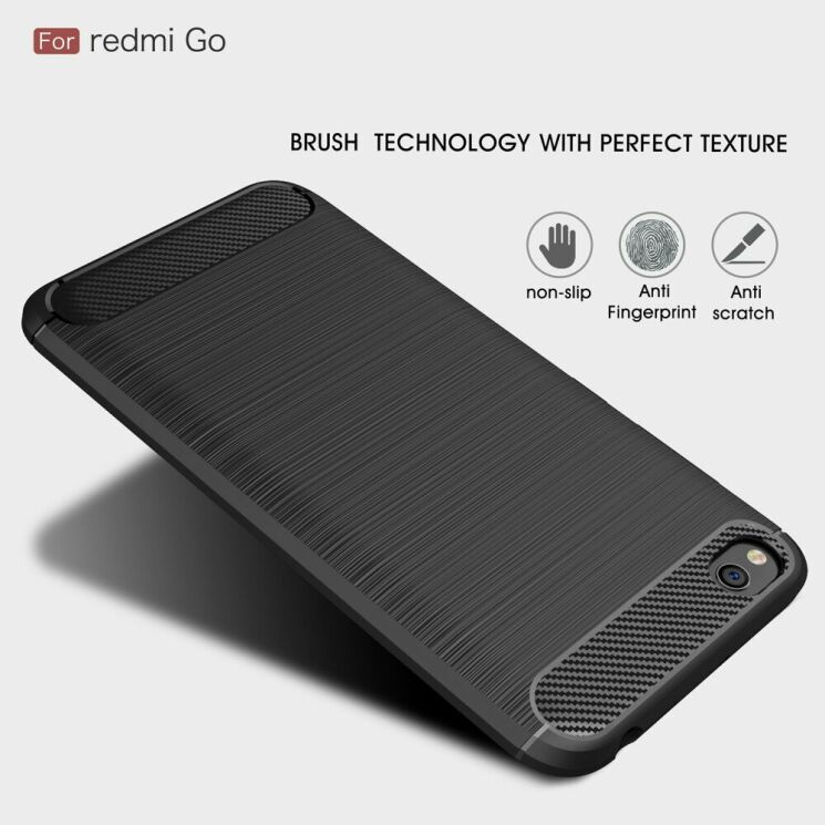 Защитный чехол UniCase Carbon для Xiaomi Redmi Go - Black: фото 5 из 11