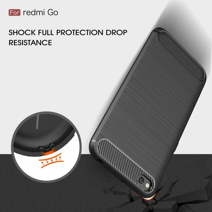 Защитный чехол UniCase Carbon для Xiaomi Redmi Go - Black: фото 8 из 11