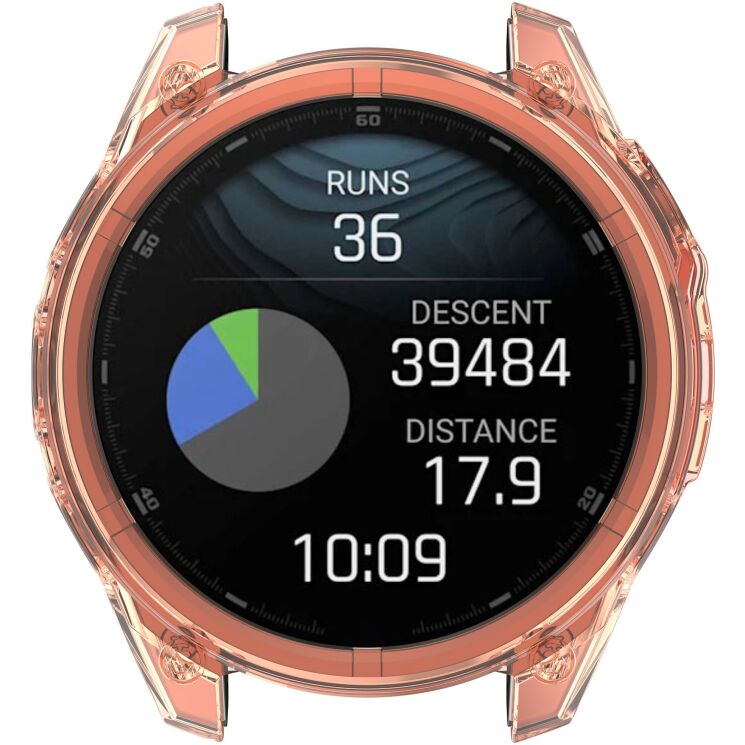 Защитный чехол UniCase Clear Cover для Garmin Fenix 8 (43mm) - Transparent Orange: фото 6 из 7