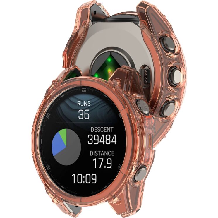 Защитный чехол UniCase Clear Cover для Garmin Fenix 8 (43mm) - Transparent Orange: фото 5 из 7
