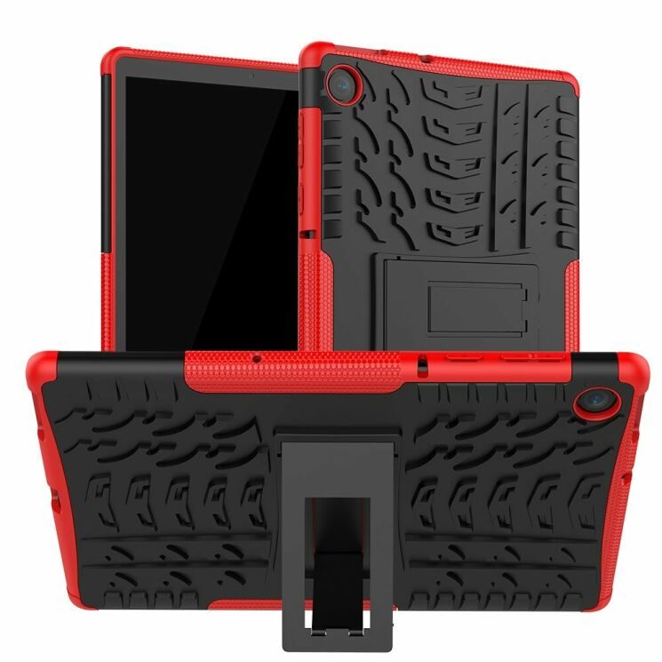 Захисний чохол UniCase Combo для Lenovo Tab M10 Plus 1/2 Gen (TB-X606) - Black / Red: фото 1 з 9