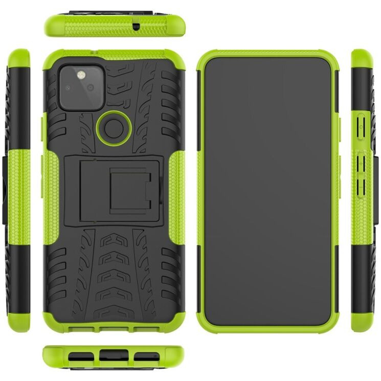 Протиударний чохол UniCase Hybrid X для Google Pixel 5 - Black / Green: фото 3 з 18