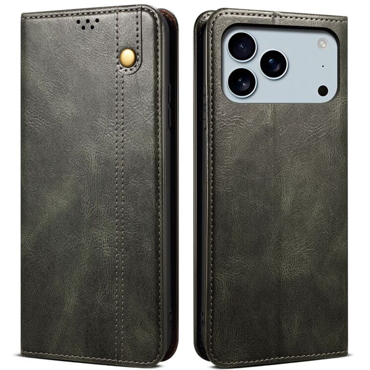 Захисний чохол UniCase Leather Wallet для Apple iPhone 17 Pro - Green: фото 1 з 6