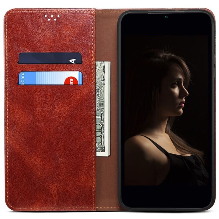 Защитный чехол UniCase Leather Wallet для OPPO A60 - Brown: фото 2 из 6