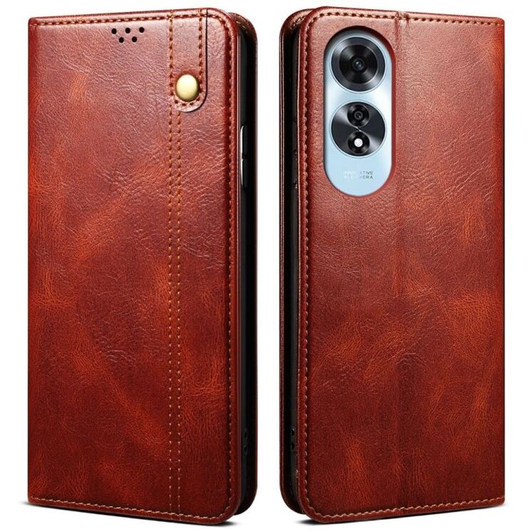 Защитный чехол UniCase Leather Wallet для OPPO A60 - Brown: фото 1 из 6