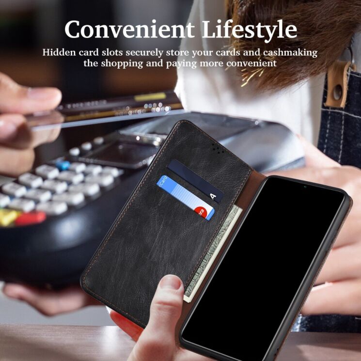 Захисний чохол UniCase Leather Wallet для Samsung Galaxy S22 Ultra - Black: фото 22 з 30