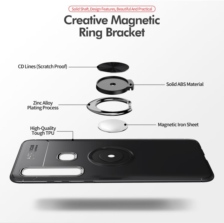 Захисний чохол UniCase Magnetic Ring для Samsung Galaxy A9 2018 (A920) - Red: фото 11 з 13