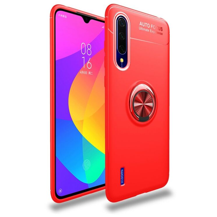 Чохол з магнітним кільцем UniCase Magnetic Ring для Xiaomi Mi 9 Lite / Mi CC9 - Red: фото 1 з 14