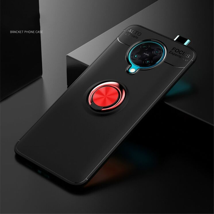 Чохол з магнітним кільцем UniCase Magnetic Ring для Xiaomi Poco F2 Pro / Redmi K30 Pro - Black / Red: фото 4 з 12