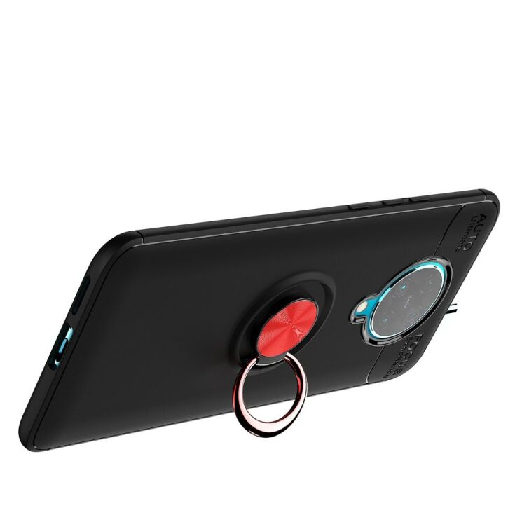 Чохол з магнітним кільцем UniCase Magnetic Ring для Xiaomi Poco F2 Pro / Redmi K30 Pro - Black / Red: фото 2 з 12