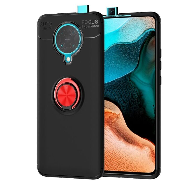 Чохол з магнітним кільцем UniCase Magnetic Ring для Xiaomi Poco F2 Pro / Redmi K30 Pro - Black / Red: фото 1 з 12