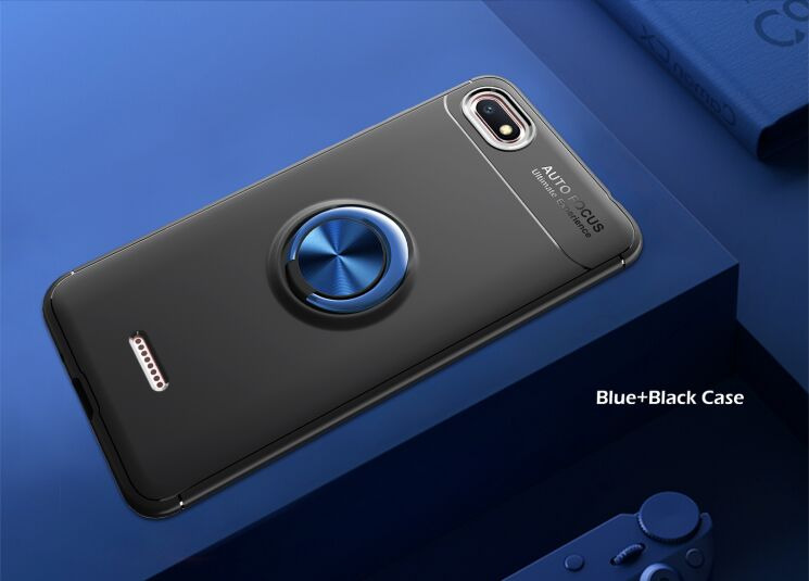 Чохол з магнітним кільцем UniCase Magnetic Ring для Xiaomi Redmi 6A - Black / Blue: фото 2 з 12