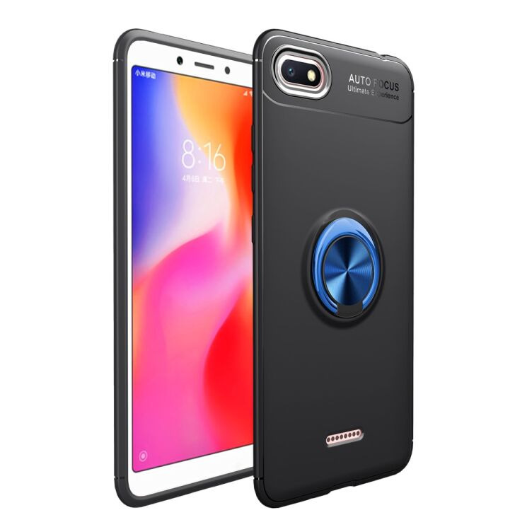 Чохол з магнітним кільцем UniCase Magnetic Ring для Xiaomi Redmi 6A - Black / Blue: фото 1 з 12