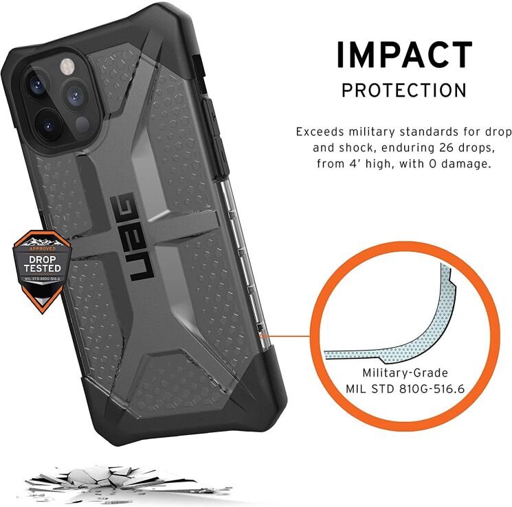 Защитный чехол URBAN ARMOR GEAR (UAG) Plasma для Apple iPhone 12 / iPhone 12 Pro - Ash: фото 6 из 9