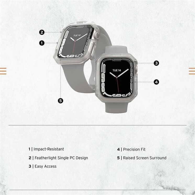 Захисний чохол URBAN ARMOR GEAR (UAG) Scout (FW) для Apple Watch 41 mm (7 / 8 / 9 Series) 1A4001110202 - Frosted Ice: фото 8 з 8