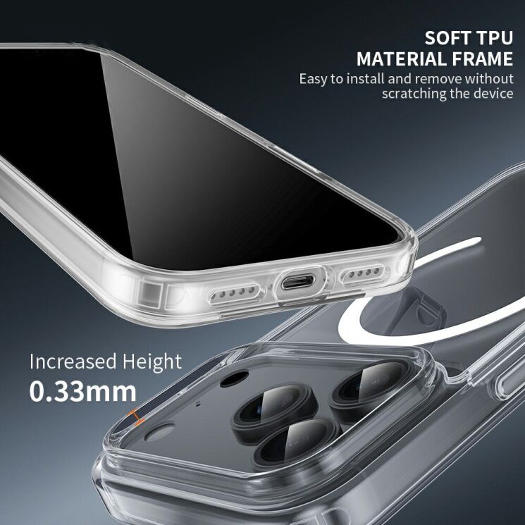 Защитный чехол ZGA Crystal Mag Fusion для Apple iPhone 18 Pro - Transparent: фото 7 из 10