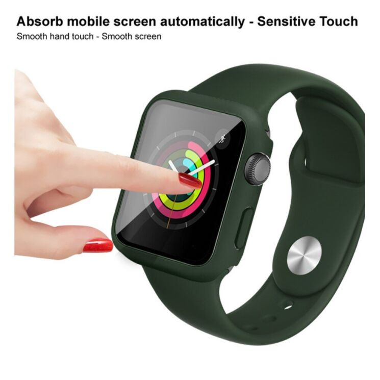 Захисний комплект IMAK Watch Strap + Case для Apple Watch 42 mm - Dark Green: фото 11 з 14