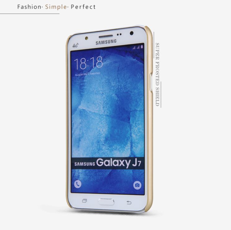 Пластиковая накладка NILLKIN Frosted Shield для Samsung Galaxy J7 (J700) - Gold: фото 9 из 14