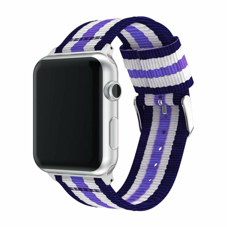 Ремешок UniCase Nylon для Apple Watch 42 (Series 10) / 41 / 40 / SE 40 / 38 - Blue / White / Purple: фото 2 из 10
