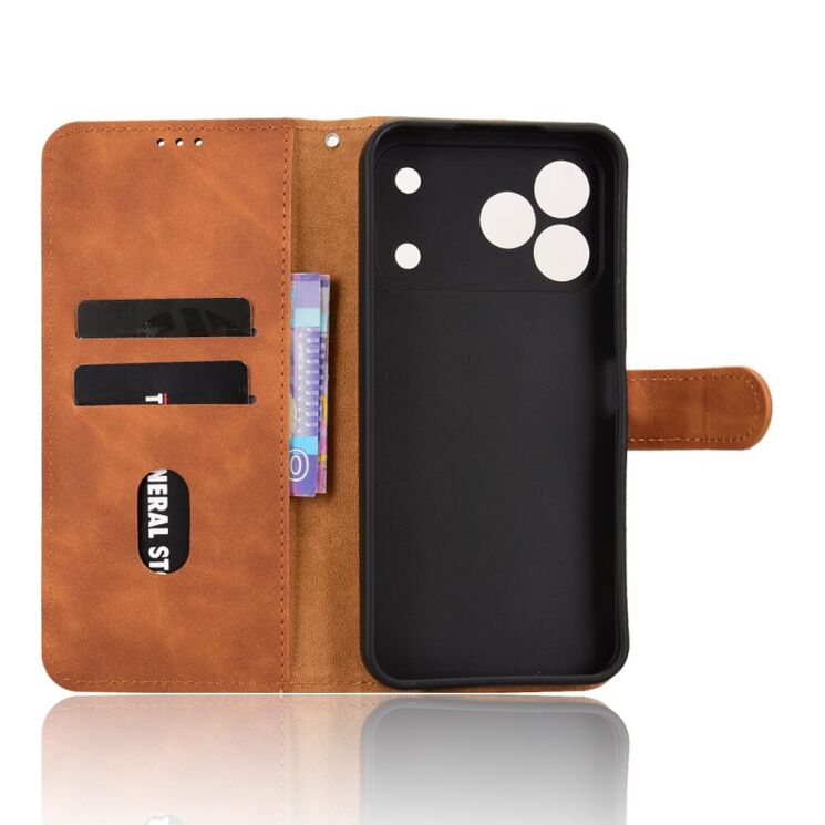 Чехол Deexe Classic Wallet для TECNO Spark 50 - Brown: фото 2 из 6
