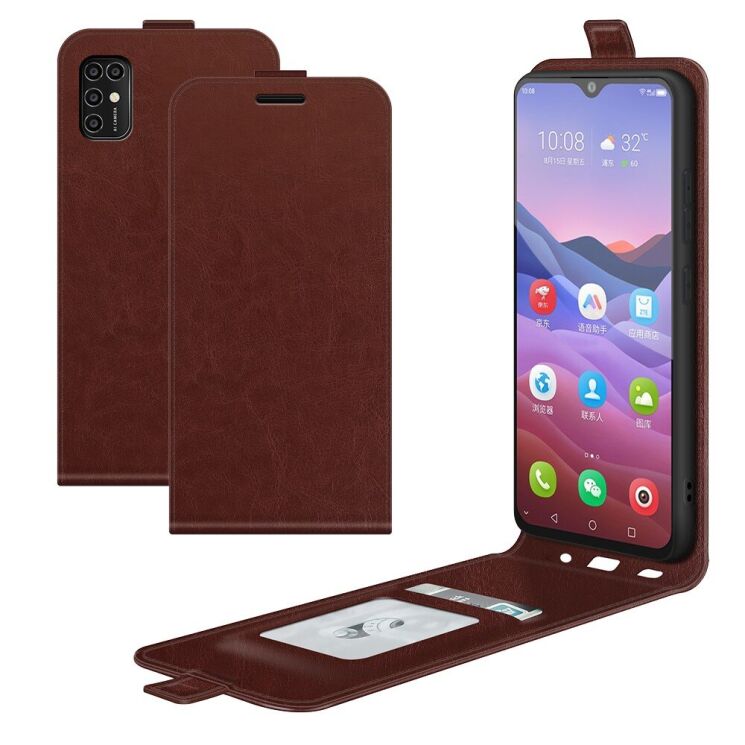 Чехол Deexe Flip Case для ZTE Blade V2020 Smart - Brown: фото 8 из 11