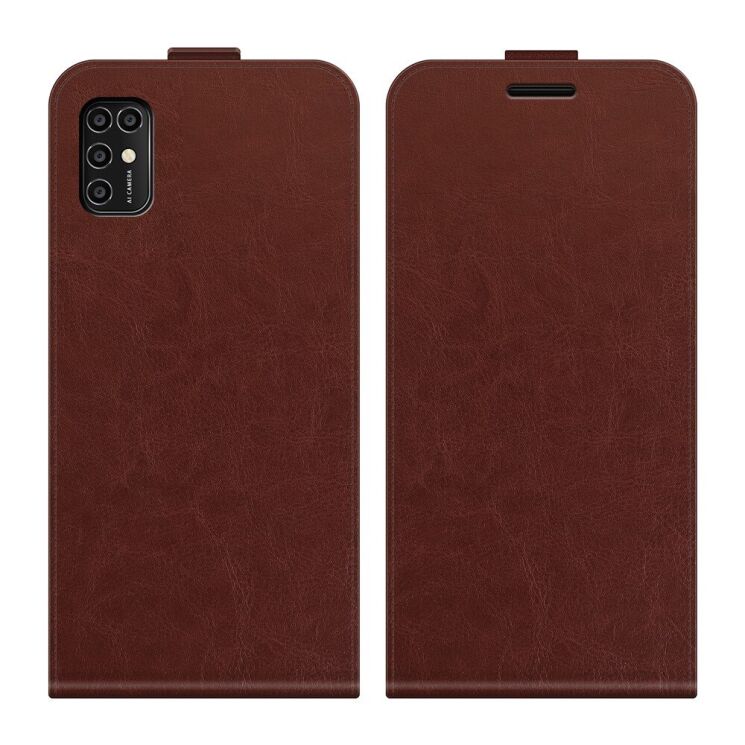 Чехол Deexe Flip Case для ZTE Blade V2020 Smart - Brown: фото 1 из 11