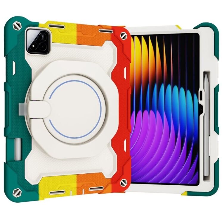 Чохол Deexe Grip Kickstand для Xiaomi Pad 7 / 7 Pro - Colorful / Red: фото 5 з 21