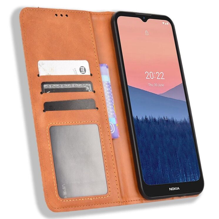 Чехол Deexe Retro Style для Nokia C21 - Brown: фото 4 из 10