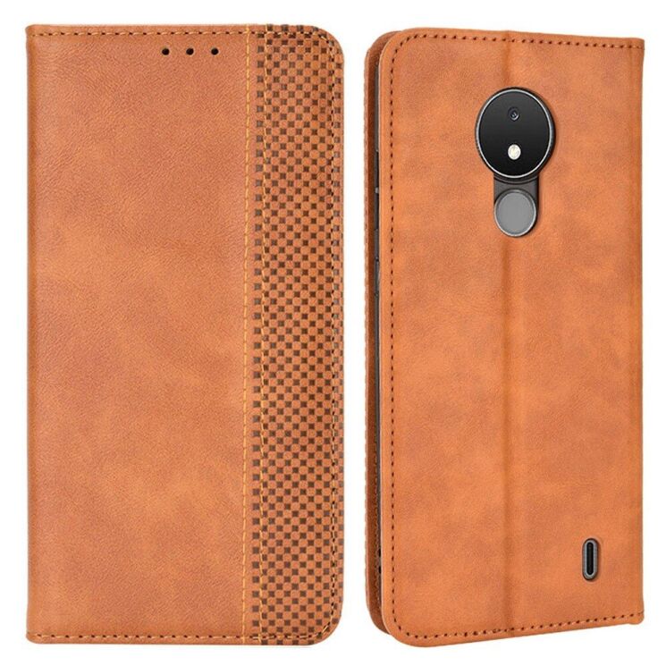 Чехол Deexe Retro Style для Nokia C21 - Brown: фото 1 из 10