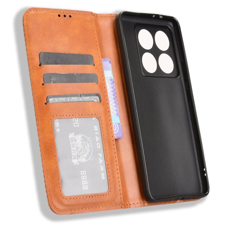 Чехол Deexe Retro Style для Xiaomi 14T Pro - Brown: фото 4 из 7