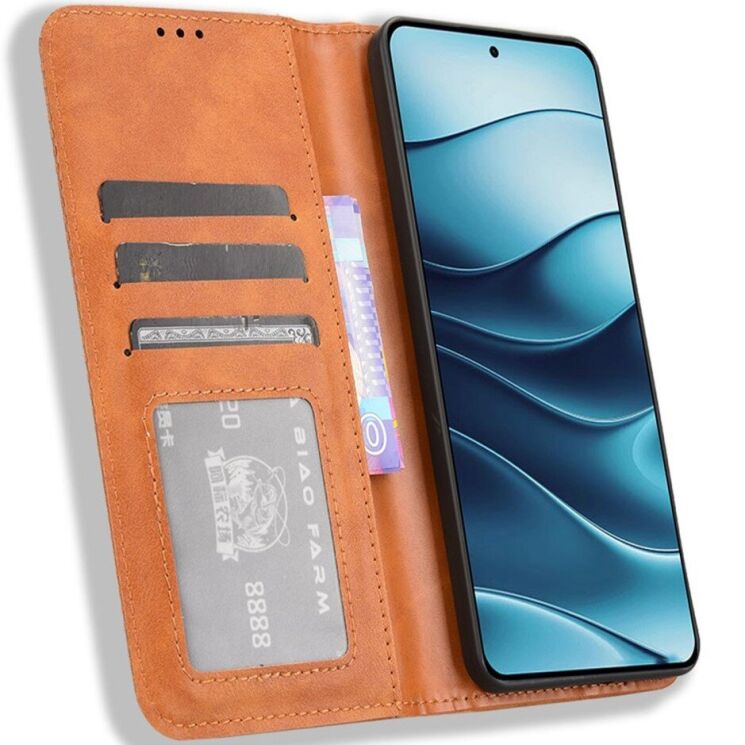 Чехол Deexe Retro Style для Xiaomi Redmi Note 14 5G - Brown: фото 5 из 7