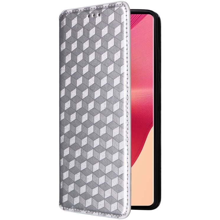 Чохол Deexe Rhombus Book для Motorola Edge 50 Fusion - Silver: фото 8 з 9