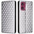 Чохол Deexe Rhombus Book для Motorola Edge 50 Fusion - Silver (354256S)