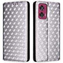 Чохол Deexe Rhombus Book для Motorola Edge 50 Fusion - Silver: фото 1 з 9
