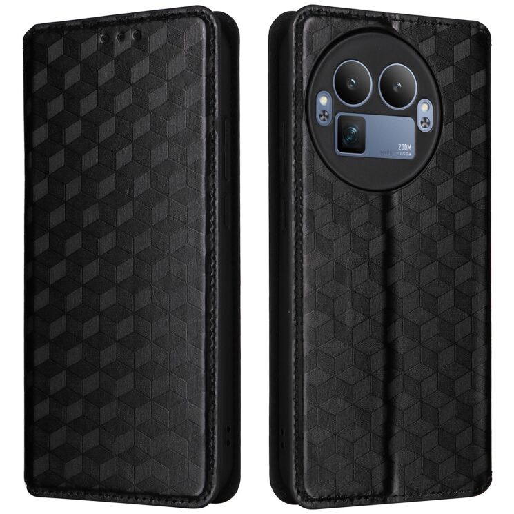 Чехол Deexe Rhombus Book для Realme GT 8 Pro - Black: фото 1 з 8