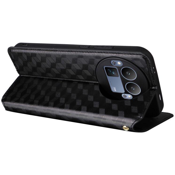 Чехол Deexe Rhombus Book для Realme GT 8 Pro - Black: фото 5 з 8