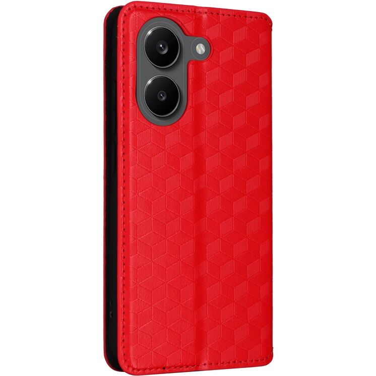 Чехол Deexe Rhombus Book для Xiaomi Poco X8 Pro - Red: фото 7 из 9