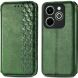 Чехол Deexe Rhombus Wallet для Infinix Hot 40i - Green (345022G). Фото 1 из 6